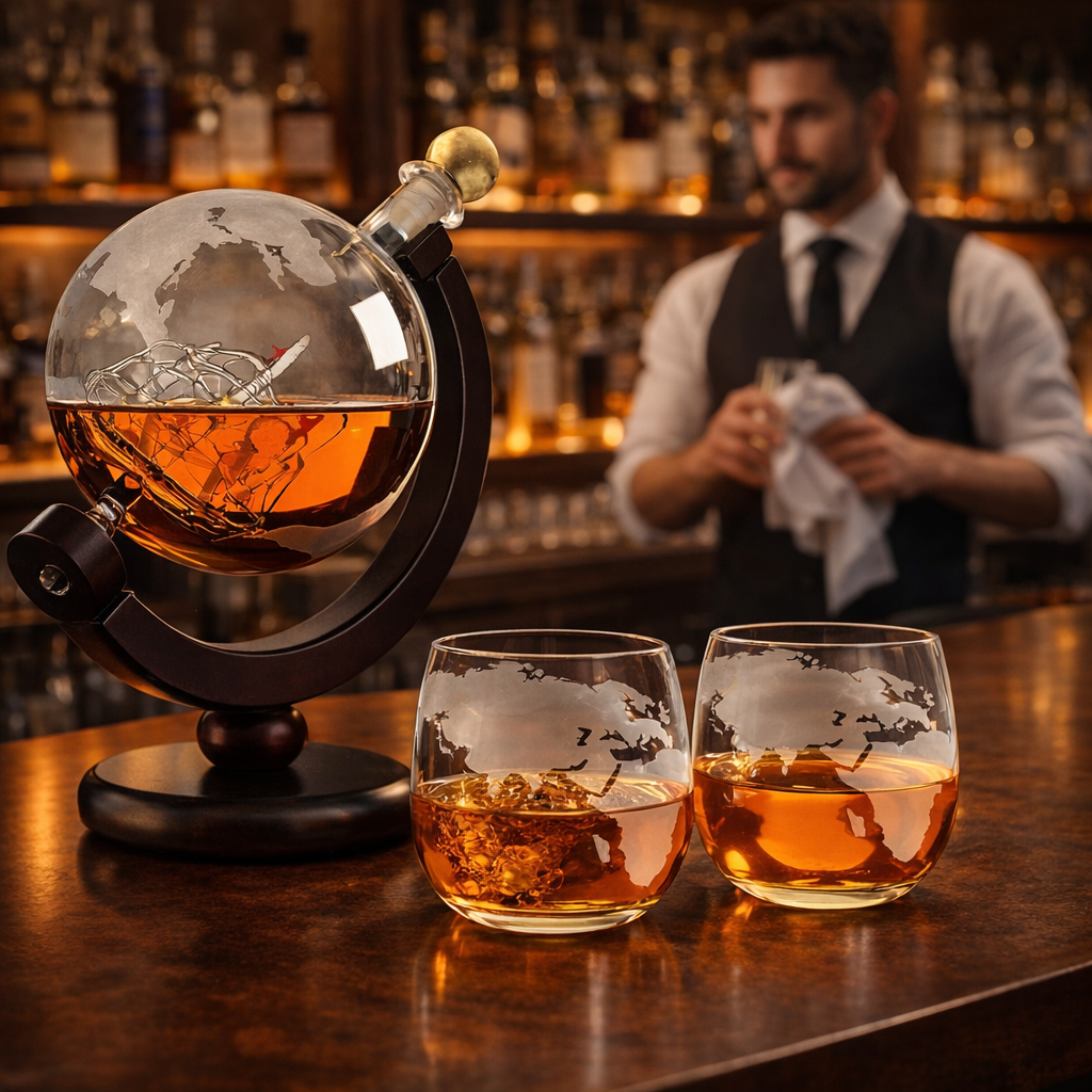 Giovanni | Decantador de whisky diseño mapamundi