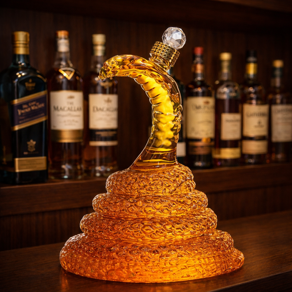Aurelio | Botella de whisky diseño cobra
