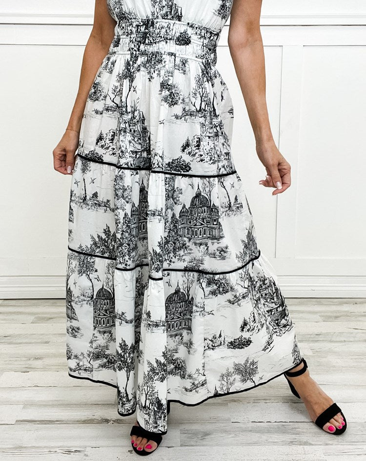 Carla Andrea | Vestido largo estampado toile