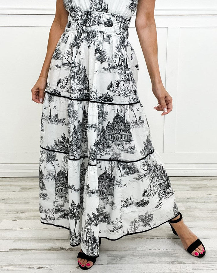 Carla Andrea | Vestido largo estampado toile