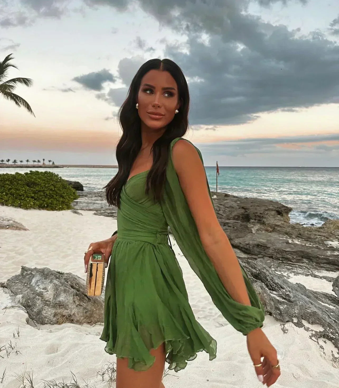 Layla | Vestido Mini Elegante con Mangas de Globo