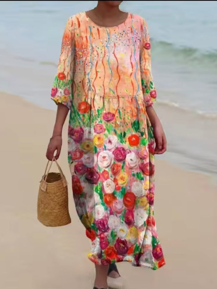 Yanella | Vestido floral manga corta