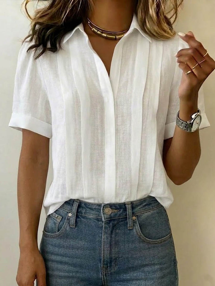 Yaneth | Blusa manga corta con pliegues