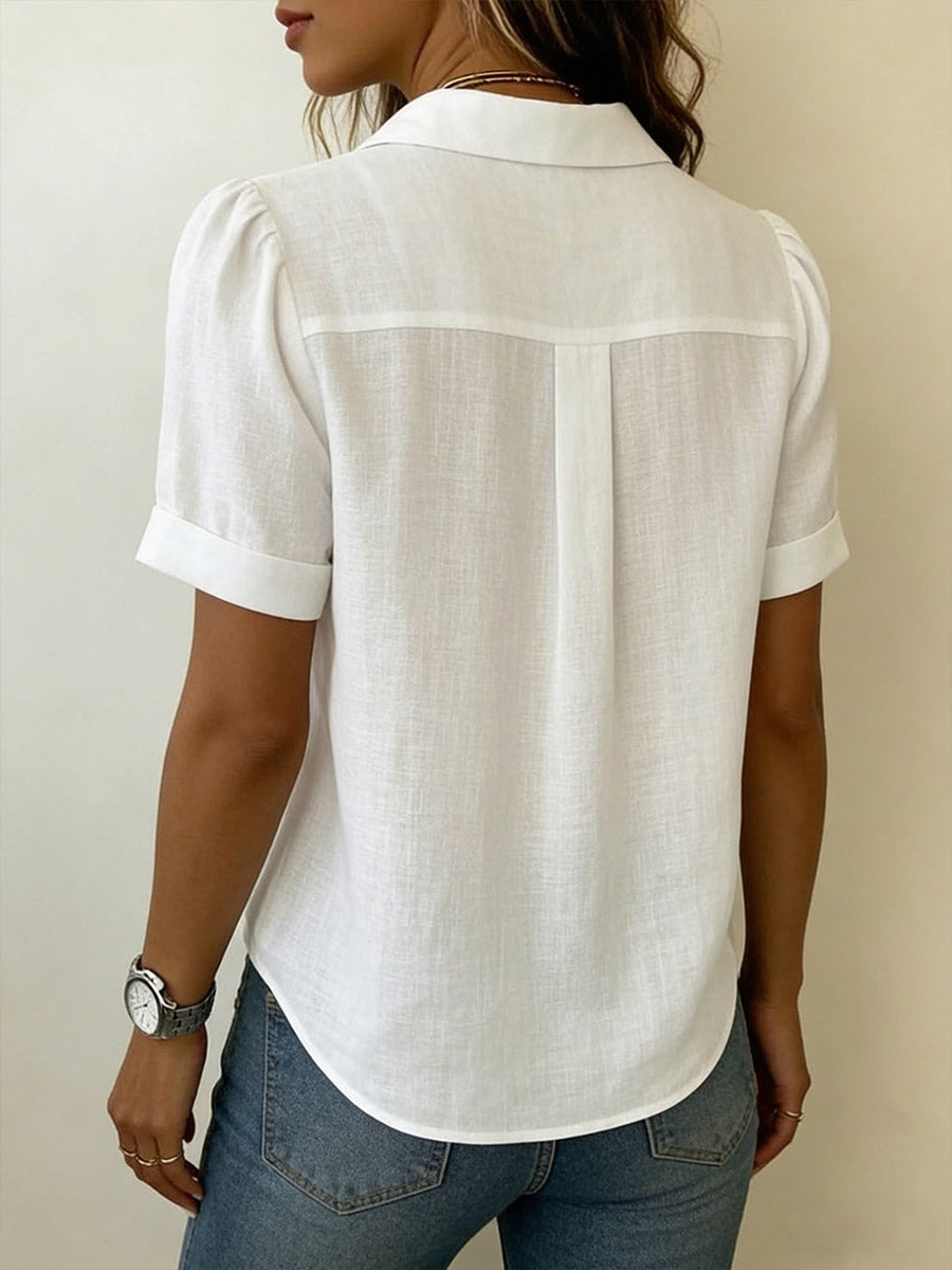 Yaneth | Blusa manga corta con pliegues