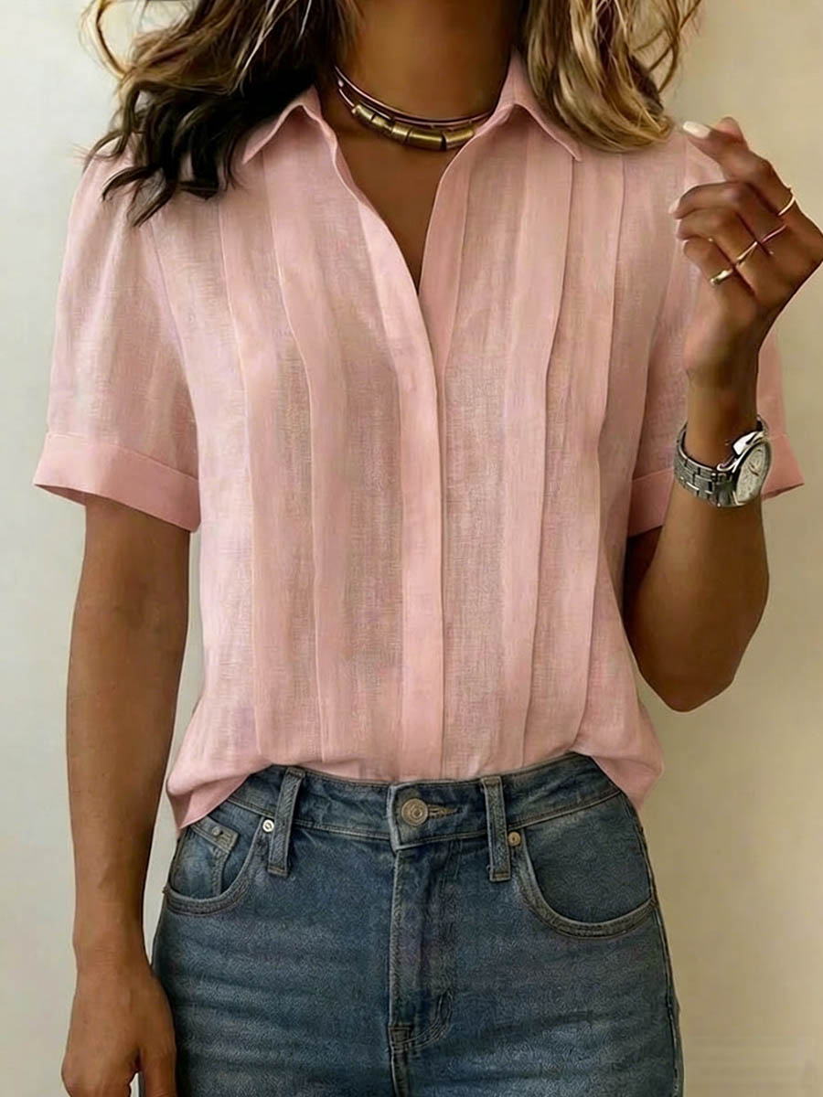 Yaneth | Blusa manga corta con pliegues