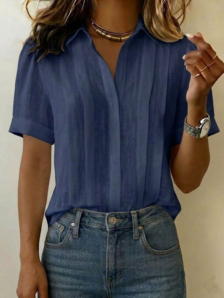 Yaneth | Blusa manga corta con pliegues