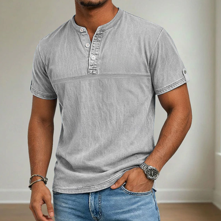 Gabriel | Camisa manga corta con cuello mao