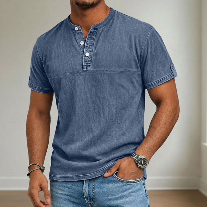 Gabriel | Camisa manga corta con cuello mao