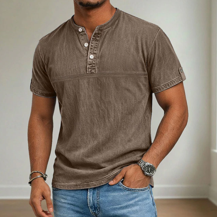 Gabriel | Camisa manga corta con cuello mao