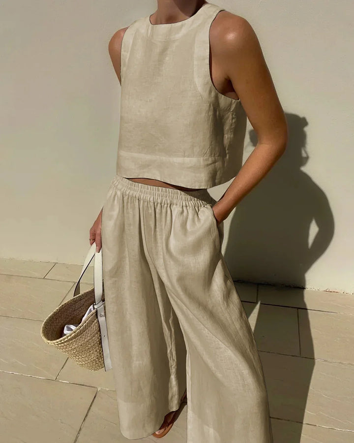 Natacha | Conjunto sin mangas de pantalón capri