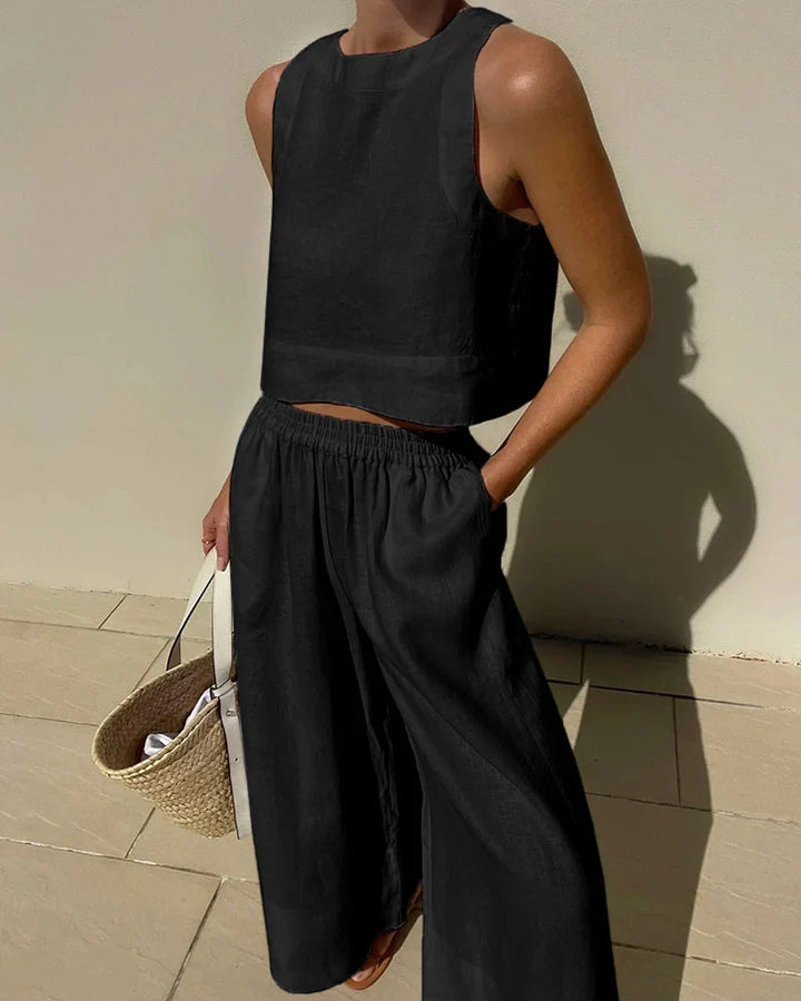 Natacha | Conjunto sin mangas de pantalón capri