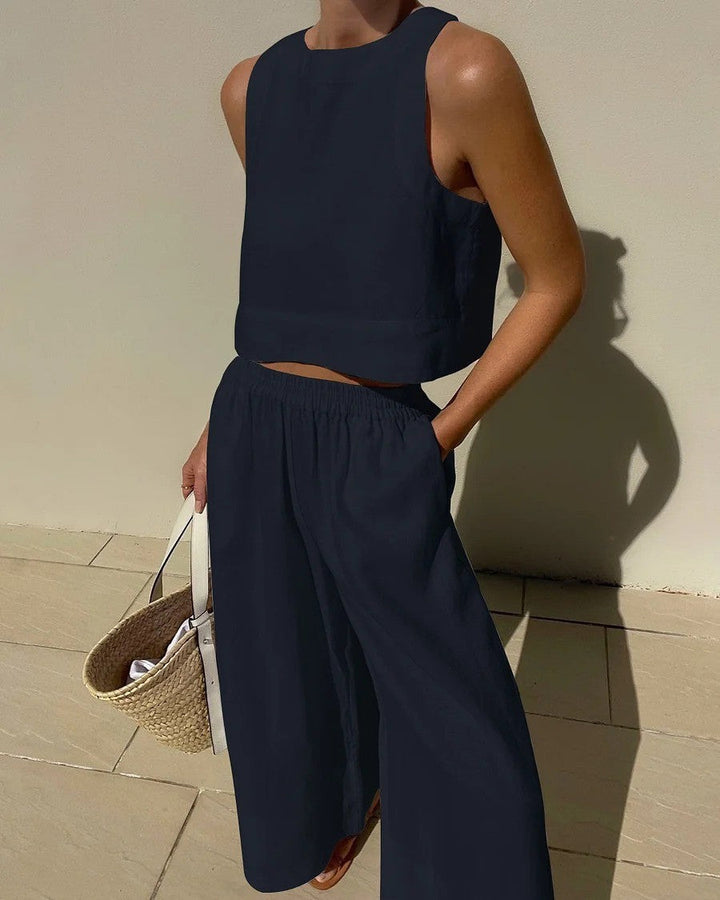 Natacha | Conjunto sin mangas de pantalón capri