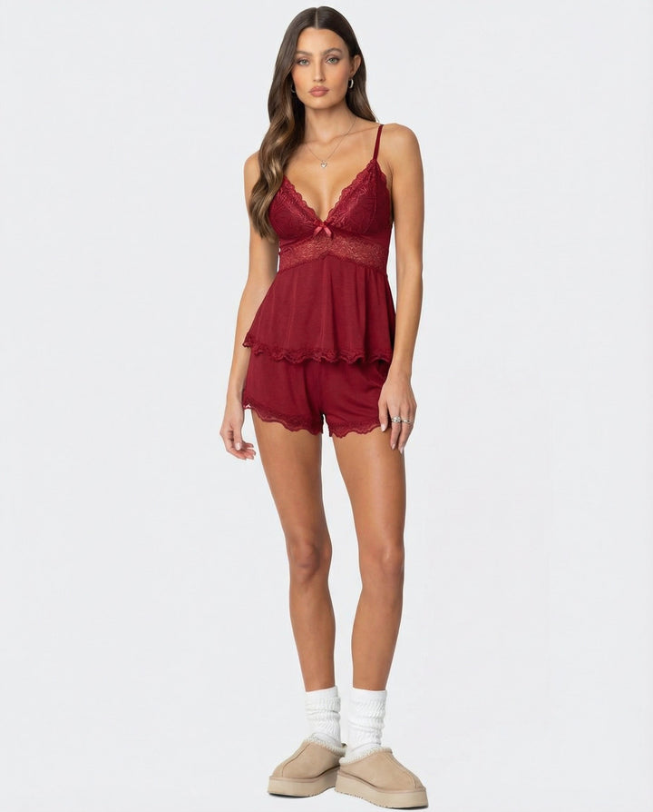 Valeria | Pijama de encaje dos piezas