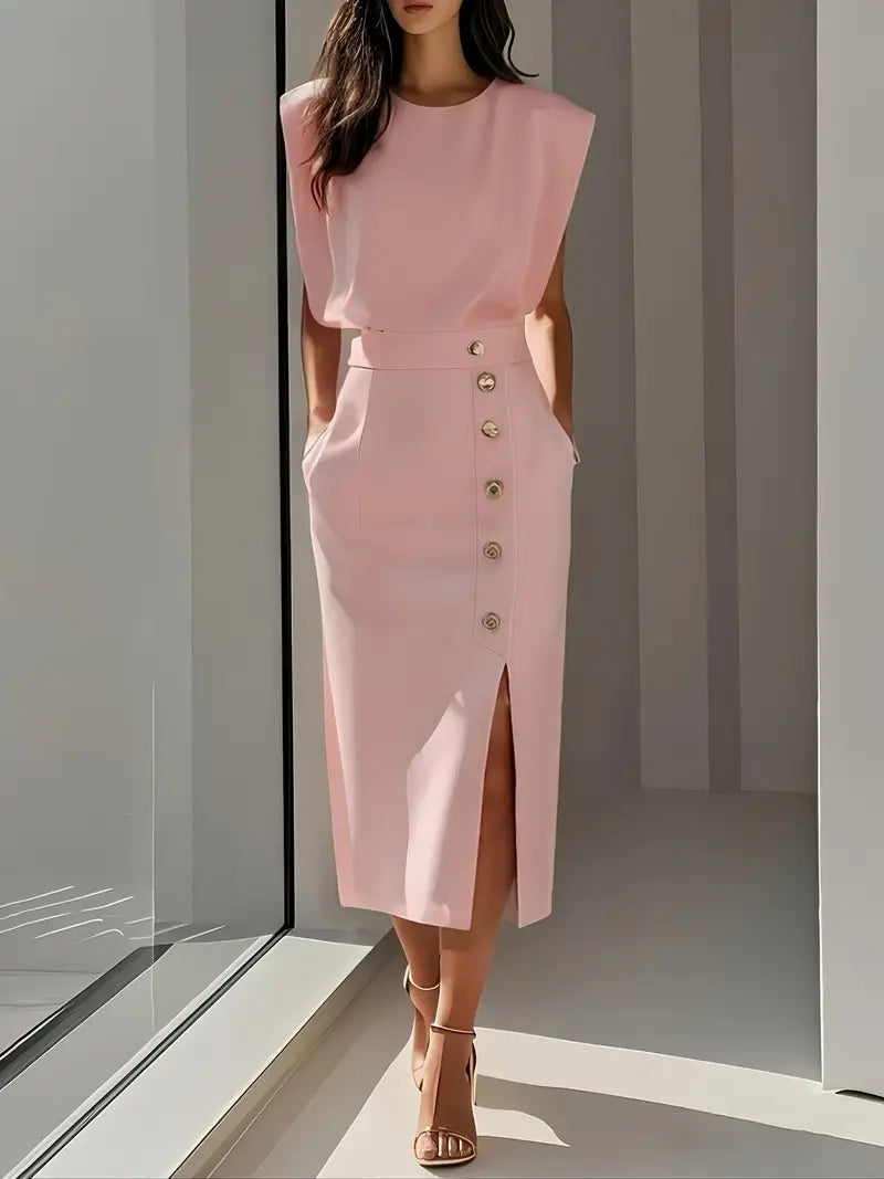 Liliana | Vestido midi con abertura lateral