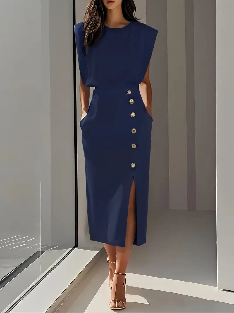 Liliana | Vestido midi con abertura lateral