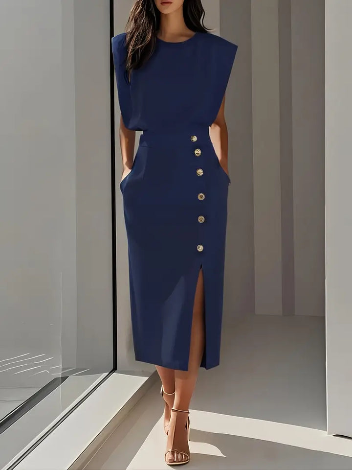 Liliana | Vestido midi con abertura lateral