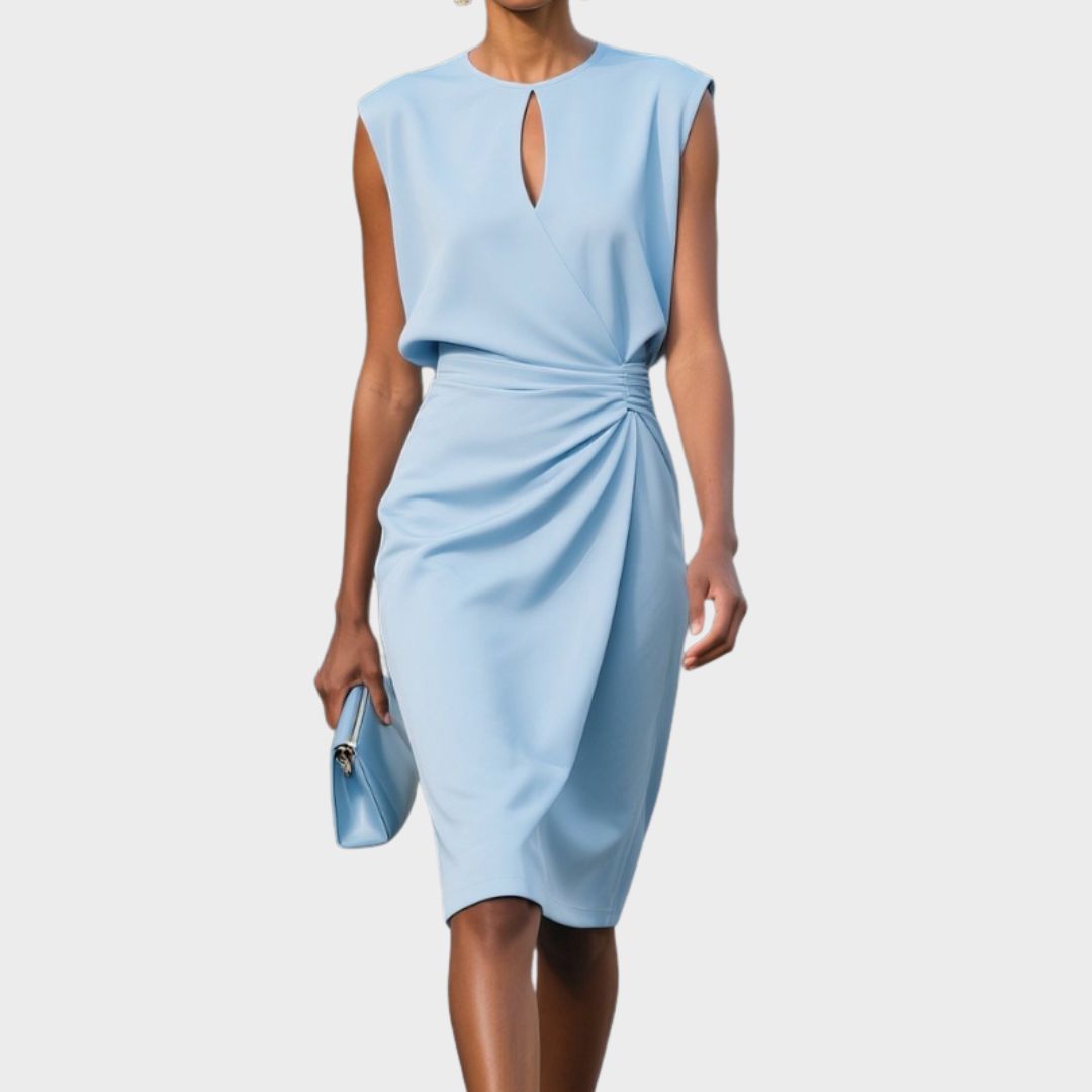 Providencia | Vestido midi drapeado sin mangas