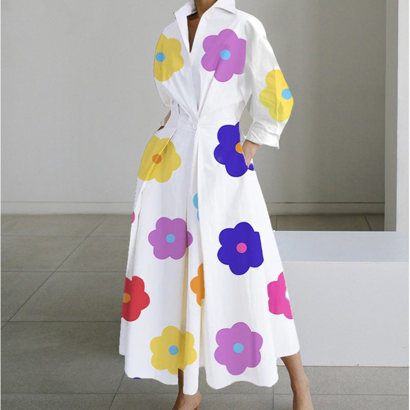 Constancia | Vestido largo cruzado con cuello camisero