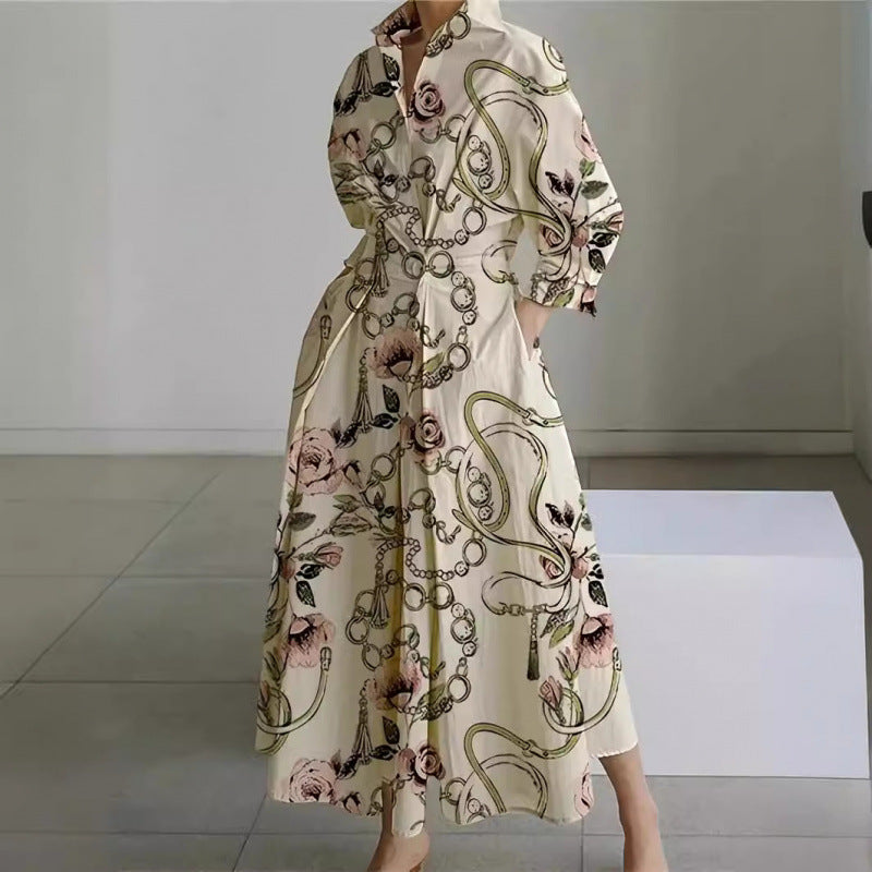 Constancia | Vestido largo cruzado con cuello camisero