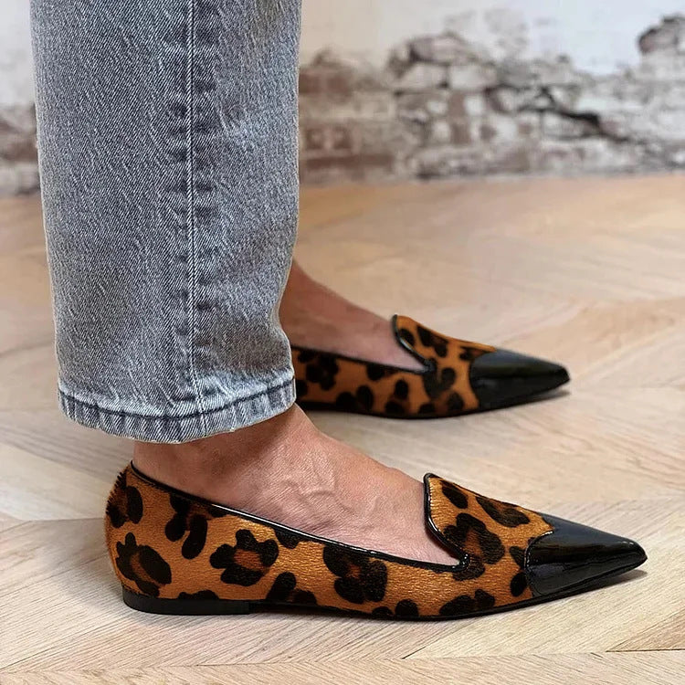 Evangelina | Balerinas punta afilada animal print
