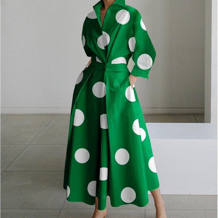 Constancia | Vestido largo cruzado con cuello camisero