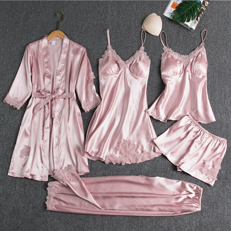 Samanta | Pijama de encaje 5 piezas