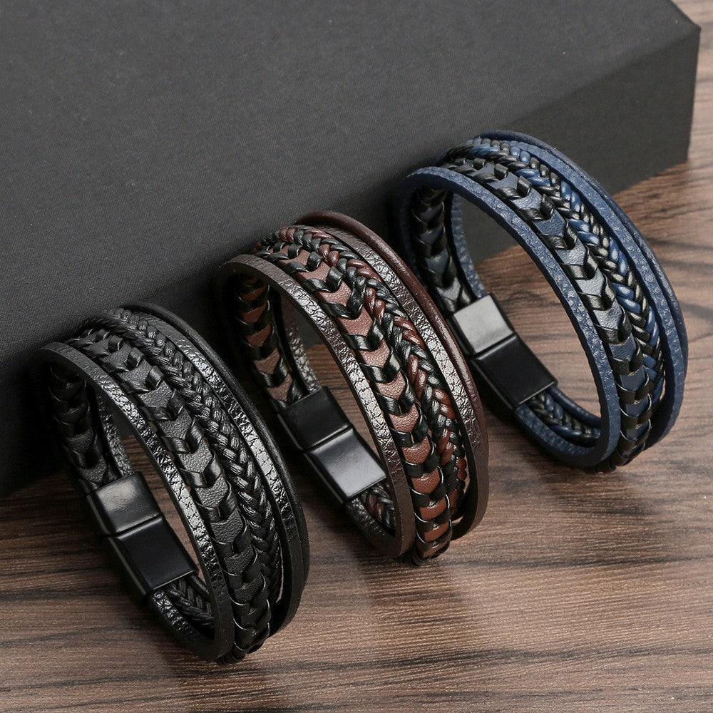 Carlos Eduardo | Pulsera trenzada multicapa para hombre