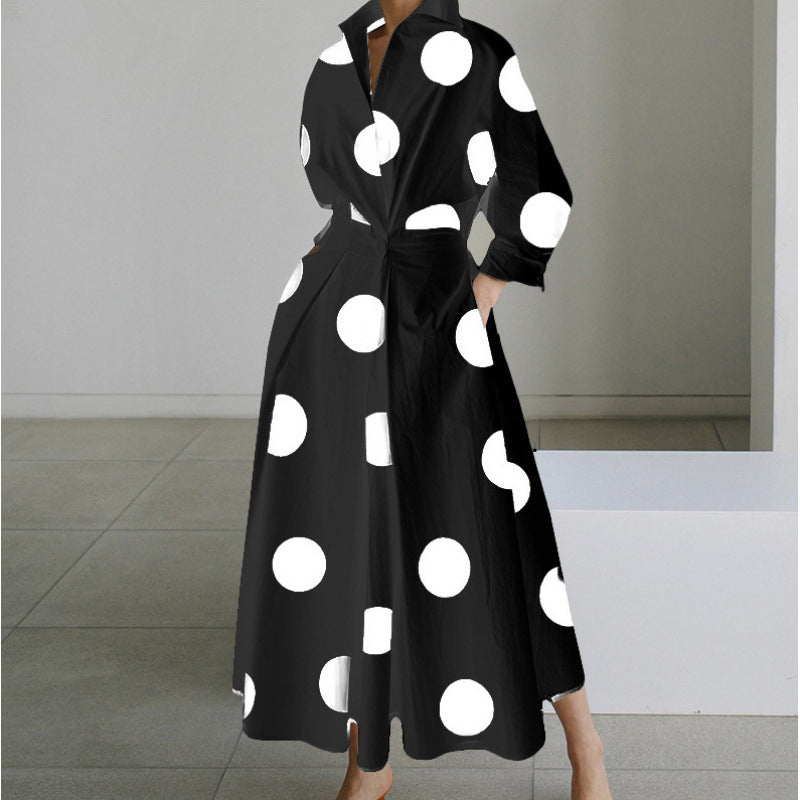 Constancia | Vestido largo cruzado con cuello camisero