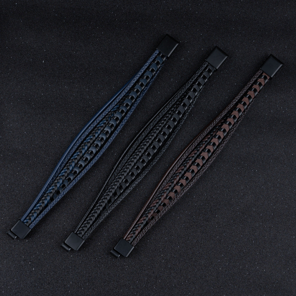 Carlos Eduardo | Pulsera trenzada multicapa para hombre