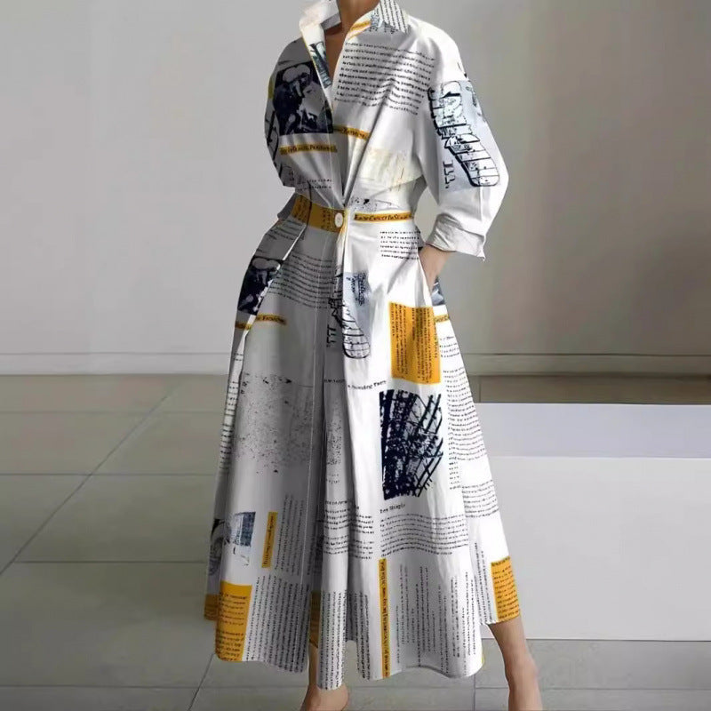 Constancia | Vestido largo cruzado con cuello camisero
