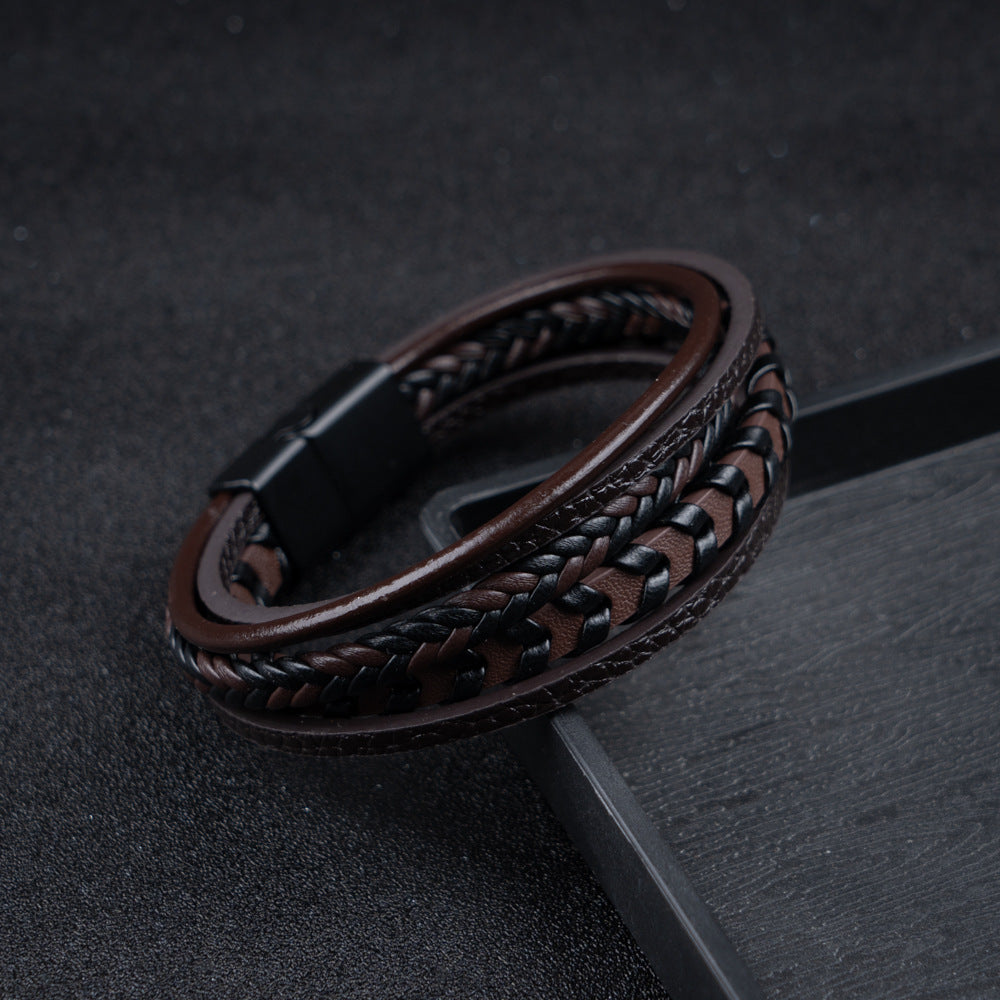 Carlos Eduardo | Pulsera trenzada multicapa para hombre