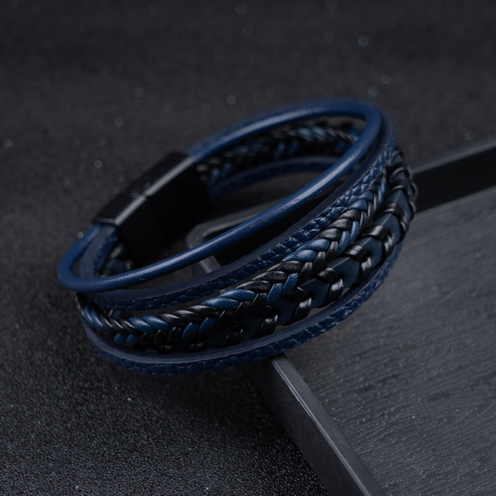 Carlos Eduardo | Pulsera trenzada multicapa para hombre