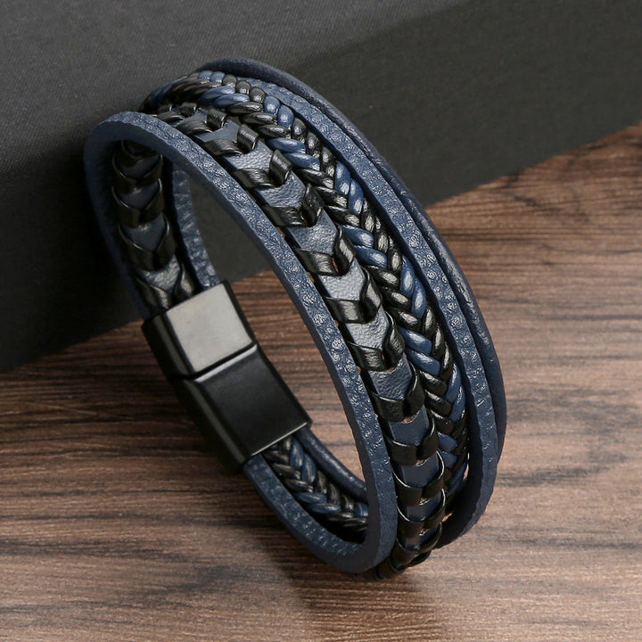 Carlos Eduardo | Pulsera trenzada multicapa para hombre