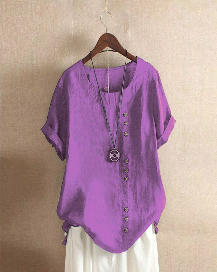 Paulette | Blusa de verano con botones asimétricos