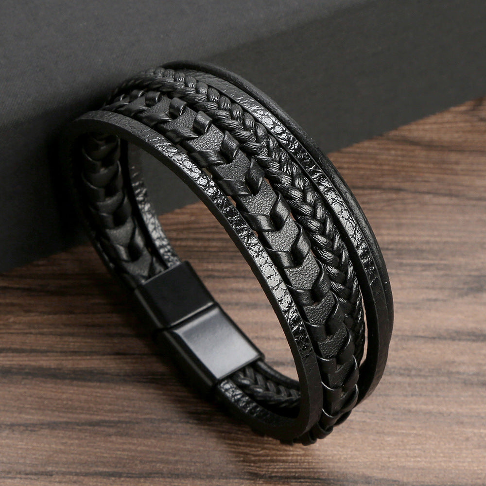 Ragnar | Pulsera Vikinga de Cuero Trenzado