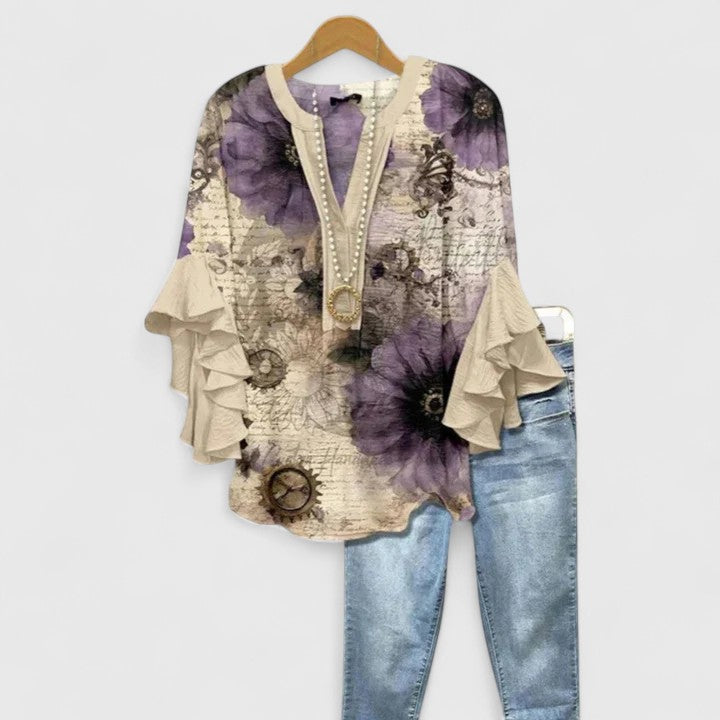 Aitana | Blusa floral con mangas de vuelos