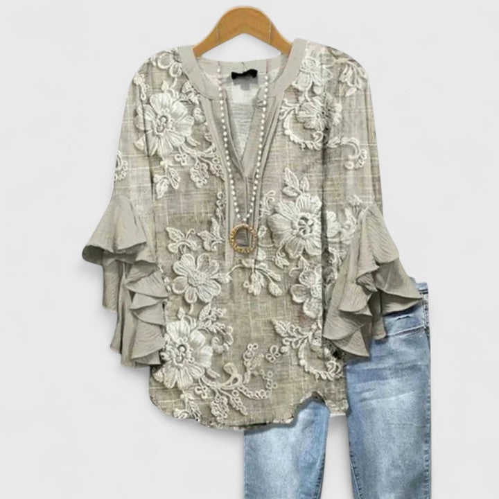 Aitana | Blusa floral con mangas de vuelos