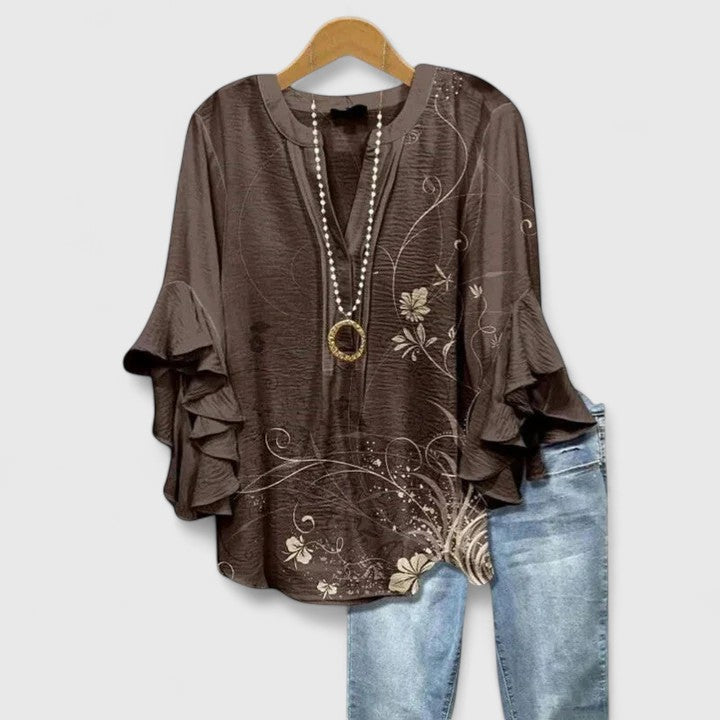 Aitana | Blusa floral con mangas de vuelos