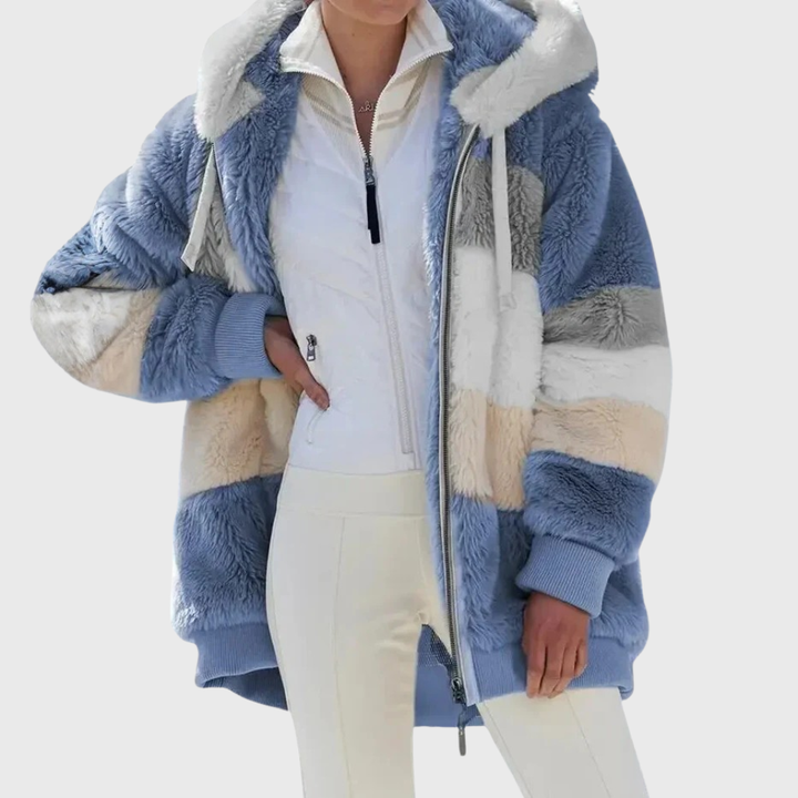 María Carolina | Chaqueta polar multicolor con capucha