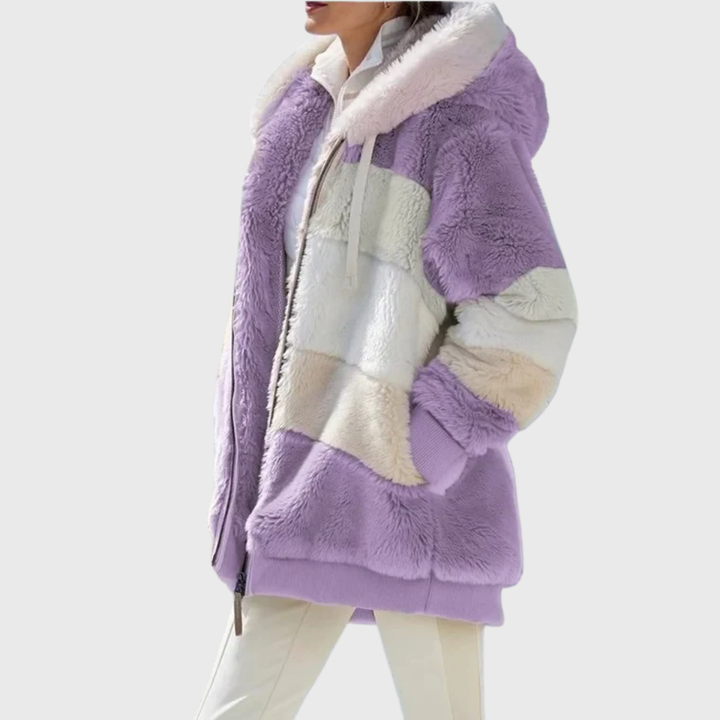 María Carolina | Chaqueta polar multicolor con capucha