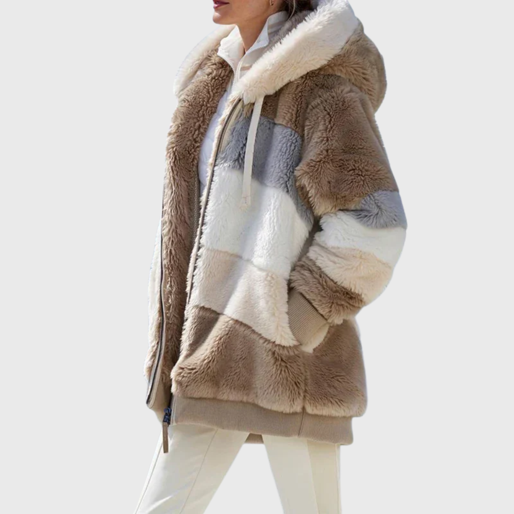 María Carolina | Chaqueta polar multicolor con capucha