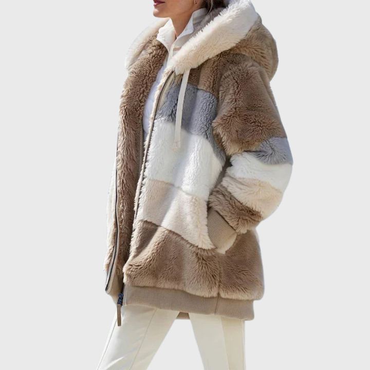 María Carolina | Chaqueta polar multicolor con capucha