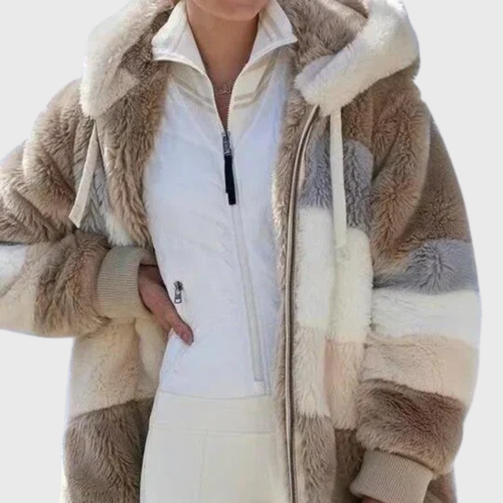 María Carolina | Chaqueta polar multicolor con capucha