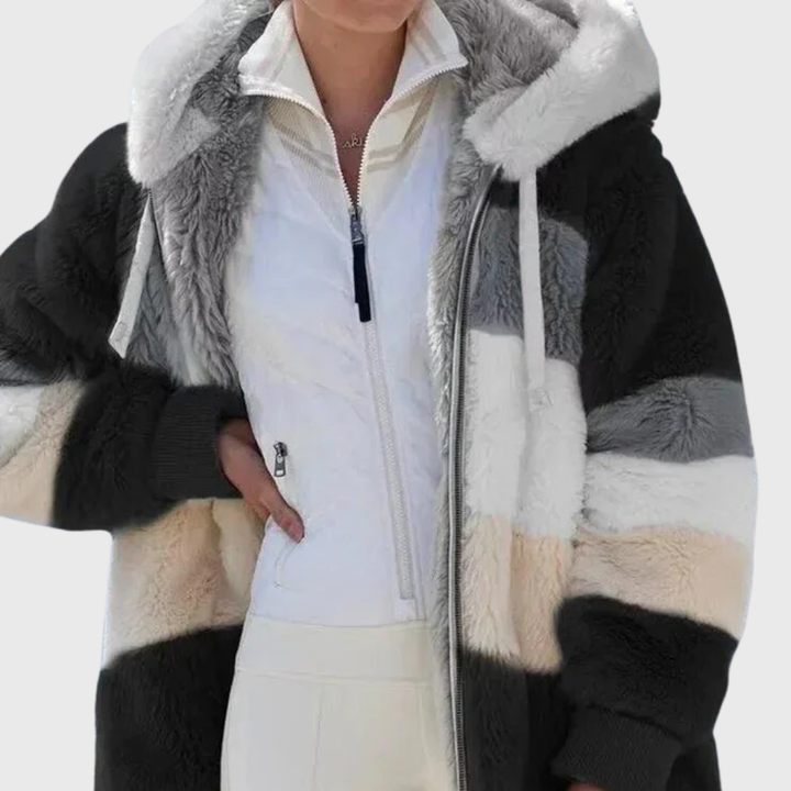María Carolina | Chaqueta polar multicolor con capucha