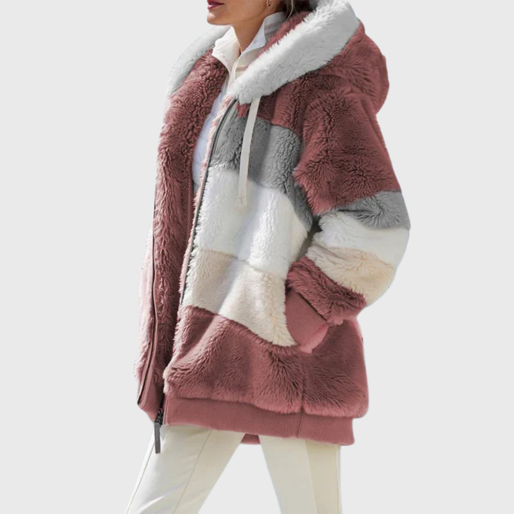 María Carolina | Chaqueta polar multicolor con capucha