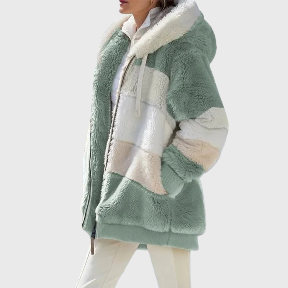 María Carolina | Chaqueta polar multicolor con capucha