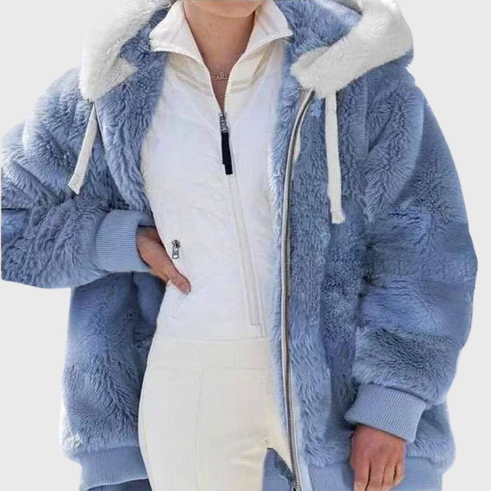 María Carolina | Chaqueta polar multicolor con capucha