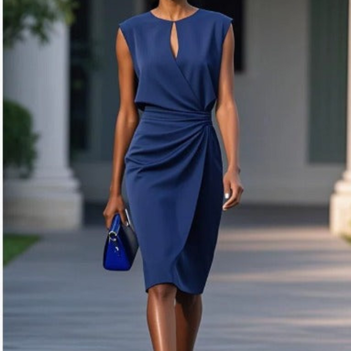 Providencia | Vestido midi drapeado sin mangas