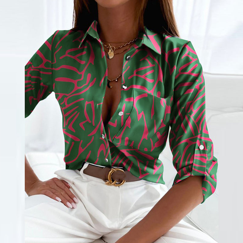 Estrella | Blusa estampada con cuello clásico