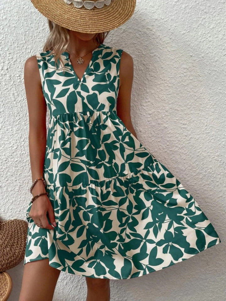 María Cristina | Vestido corto sin mangas con estampado